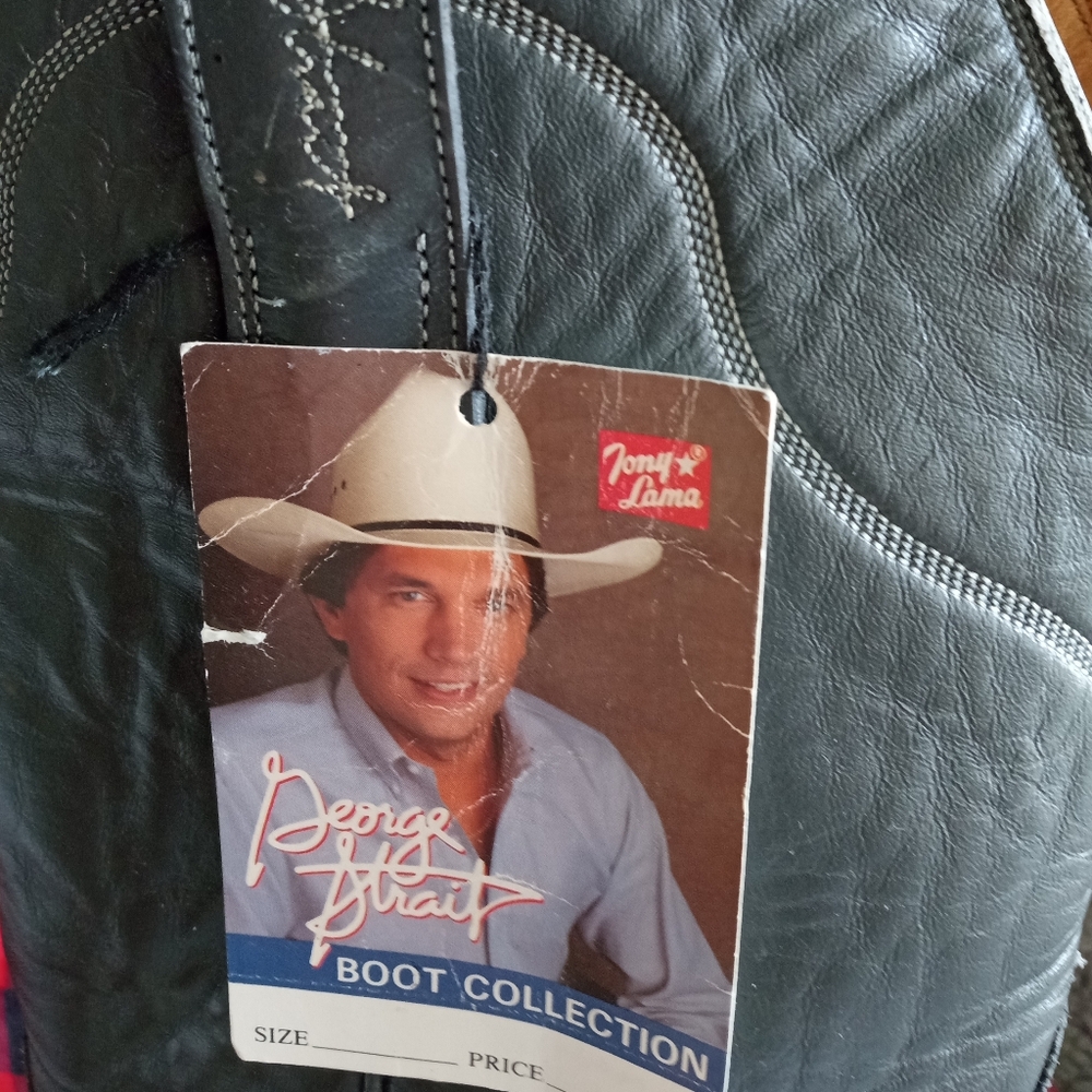 Tony Lama Gray George Strait Signature Western Boots. Genty Used. Size 11.5D